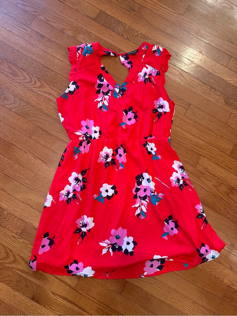 41 Hawthorn Red Floral V-Neck Casual Dress
